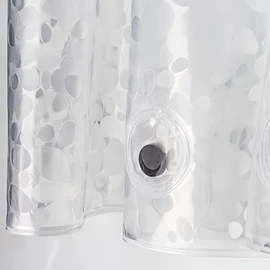 Clear Heavyweight PEVA Shower Curtain Liner, Waterproof with Rustproof Metal Grommets and Weighted Magnetic Hem, BPA-Free, 72 x 72 Inches, Clear Grey, Pebble Pattern