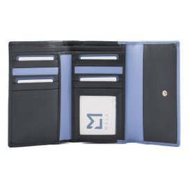 Mala Leather Snowdrop Flower Large Tri Fold Purse - 37 3686