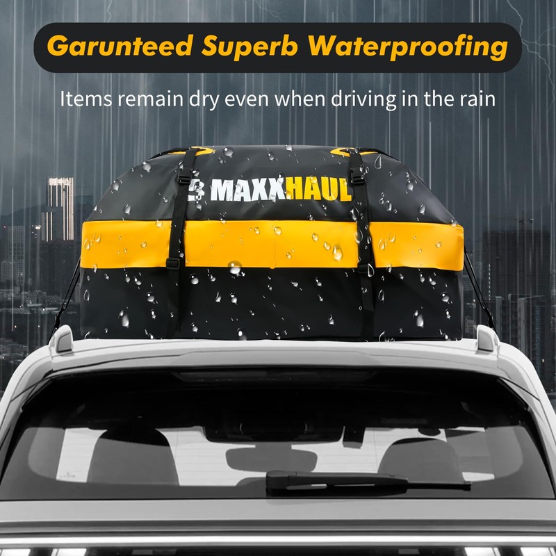 MaxxHaul Waterproof Car Roof Bag (15 Cubic Feet) – Universal