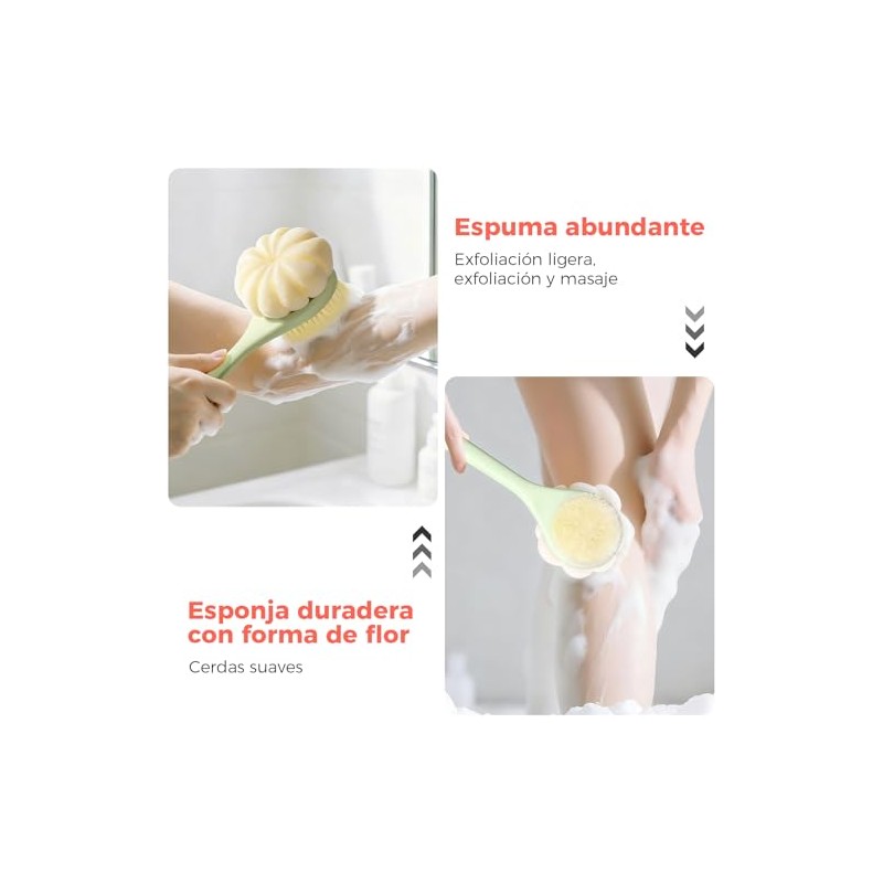 Cepillo Corporal 2 en 1, Cepillo de Baño para Cuerpo