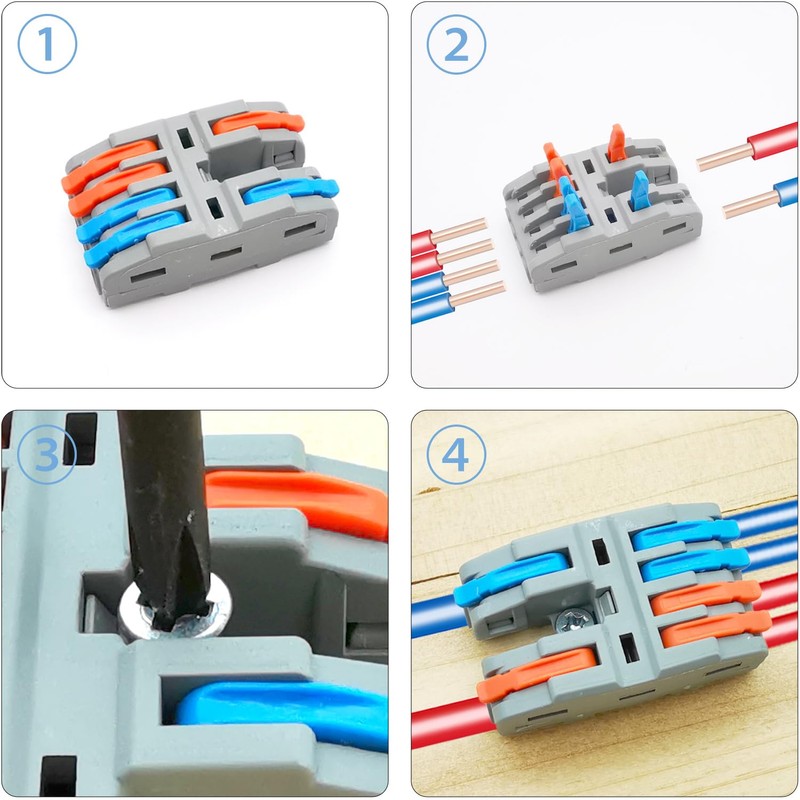 CTRICALVER Lever Connectors, Screw Terminal Block Set, Quick Wiring for