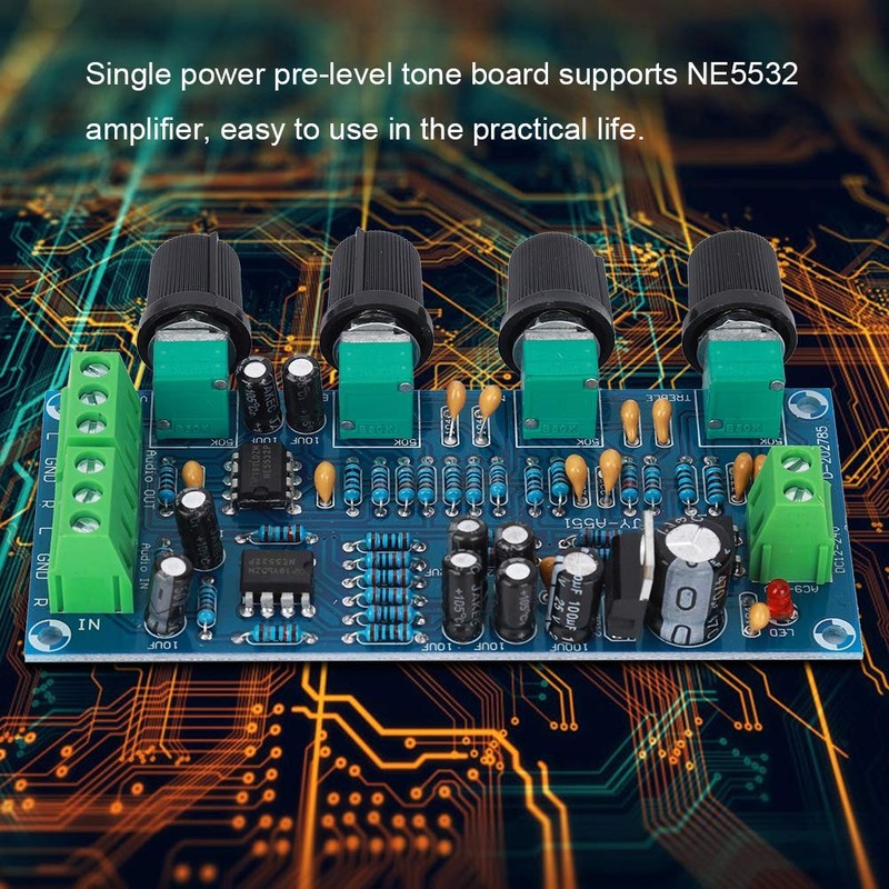 Preamp Tone Board Single Power Supply Electric Preamp with Fever