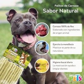 Fancy Pets Palitos de Carnaza Natural para Perros 20 Piezas Snack Masticable de Res                                                                   