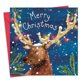 Twizler Frohe Weihnachtskarten, 12 Stück, prächtiges Hirsch-Design, niedliche Weihnachtskarten, Multipack, 12 Weihnachtskarten, Happy Christmas Karten, 12 Stück