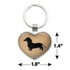 Dachshund Wiener Dog Keychain Heart Love Metal Key Chain Ring