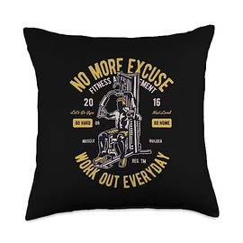 Kraftsport Fitness Studio Muskelaufbau Fitness Weight Lifting Strength Sports Muscle Building Throw Pillow, 18x18, Multicolor