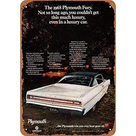 RetroRust 7 x 10 METAL SIGN - 1968 Plymouth Sport Fury - Vintage Rusty Look