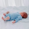 Organic Cotton Rib-Knit Baby Sleepsuit with Long Arms - Blue,