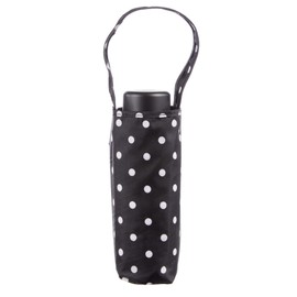 Totes Micro Mini Manual Compact Umbrella, NeverWet technology, Colorful dots on black, 38" arc Coverage