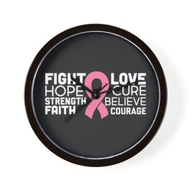 CafePress Fight Hope Strength Faith Love Unique Decorative 10" Wall Clock