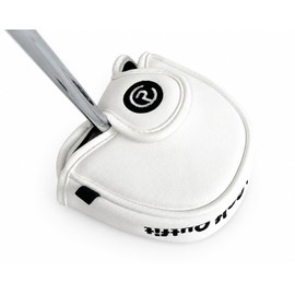 Komocorome Golf Headcover Putter Cover Mallet Neomalette Putter Catcher Hook Ribbon (Embossed/White)