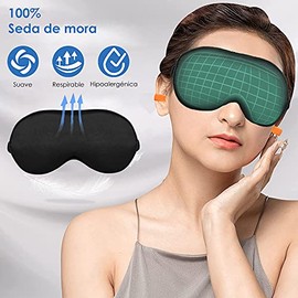 SlowTon Antifaces para Dormir, Suave Seda Cómoda Correa Ajustable                                                                                     