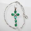 Navachi 925 Sterling Silver 18K White Gold 2.5ct Pear Emerald