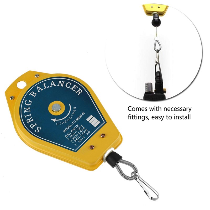 Ruining Spring Balancer, Sturdy, 1.5kg Load, Yellow, 18.5 x 10.5mm