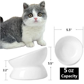 Eitonbu Orthopedic Anti-Vomiting Cat Feeder, Ceramics, Dog, Cat, Multiple Pets
