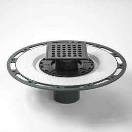 NEODRAIN 6x6 Inch Black Square Floor Drain with ABS Base US Standard 304 Stainless Steel for Direct ShippingMaterial: Stainless Steel, Color: Black