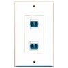 RiteAV 2 Port LC Fiber Singlemode Duplex Wall Plate OVERSIZED