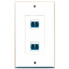 RiteAV 2 Port LC Fiber Singlemode Duplex Wall Plate OVERSIZED Jumbo MIDI