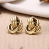 Dochais Geometric Dangle Drop Earrings, 316L Gold Chunky Statement Knot