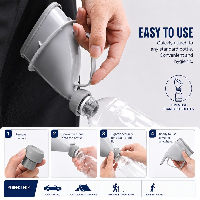 Portable Urinal Funnel for Travel and Outdoor Use – Lightweight