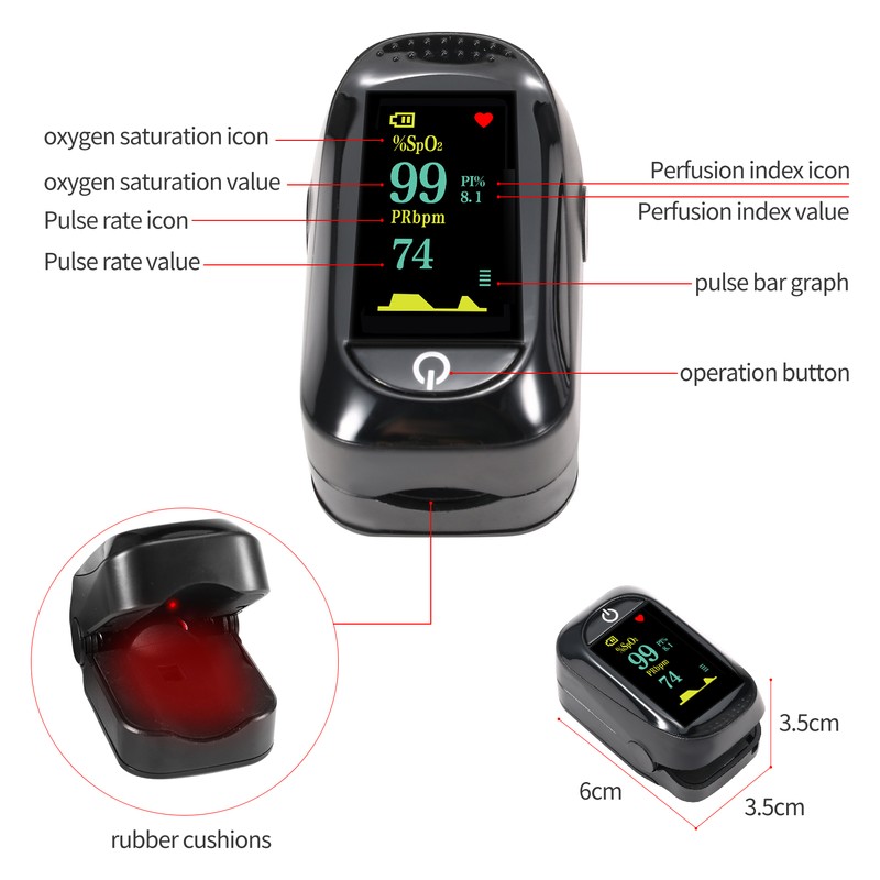 Fingertip Pulse Oximeter Mini SpO2 Monitor Oxygen Saturation Monitor Pulse