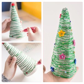 Cabilock 2PCS 30CM Christmas Foam Cone White Craft Foam Cone Handmade Polystyrene DIY Tree Party Decoration for Christmas Tree Centerpieces Projects