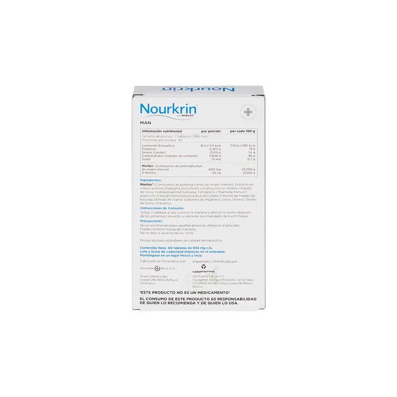 Nourkrin Man Hombre 60 Tabletas Tratamiento Para la Caída y