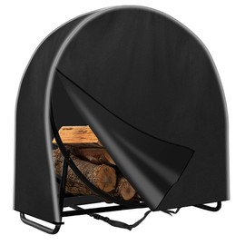 IC ICLOVER 40 Inch Firewood Log Hoop Cover Only, Heavy Duty 600D Oxford, Outdoor Waterproof Round Log Rack Cover, Ring Wood Pile Holder Storage Tarp with Zipper & Wind Proof Buckle & Reflective Strip