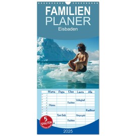 Familienplaner 2025 - Eisbaden mit 5 Spalten (Wandkalender, 21 cm x 45 cm), CALVENDO
