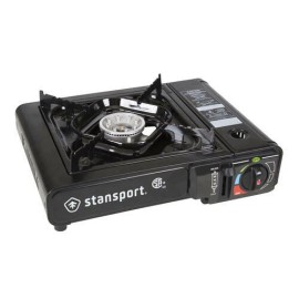 Stansport Black Portable Butane Gas Camp Stove Single Burner Ultra Quiet Tabletop Cooking