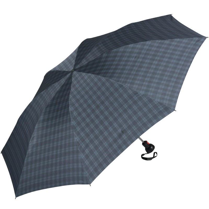 Knirps Minimatic SL Gents Print Men's Pocket Umbrella, Check-anthracite