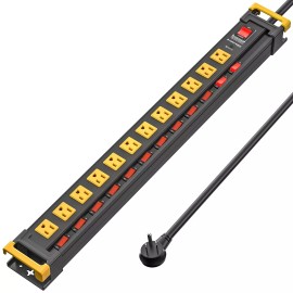 Green Box Innovations 12 Outlet Heavy Duty Power Strip,Individu - 5.1-6.5 ft (1.6-2 m)