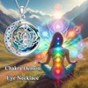 enjoylifecreative Chakra Evil Eye Halskette für Damen 925 Sterling Silber