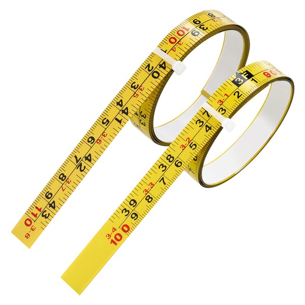 2Pcs Steel Self-Adhesive Measuring Tape, Imperial & Metric Tape Measure