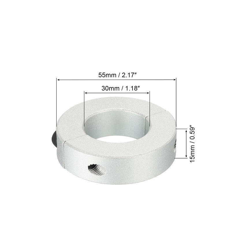 MECCANIXITY Shaft Collar 1.18 Inch Bore Double Split Aluminum Clamping