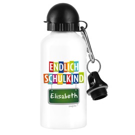 Striefchen® Drinking Bottle Finally School Child 500 ml BPA-Free Aluminium White