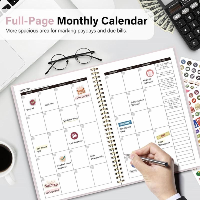 Budget Planner, A5 Budget Planner with Expense Tracker Notebook, Undated