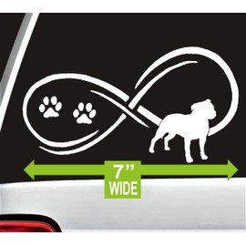 Staffy Infinity Staffordshire Bull Terrier Decal Sticker 7.0 Inch D1104