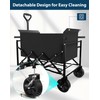 Lightweight Folding Wagon, Large Capacity Collapsible Grocery Cart on Big
