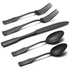 Alata Kate Black Tumbled 20-Piece Silverware Set,Service for 4,Stainless Steel