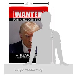 Trump Flag Trump Mugshot Flag Wanted Reward Poster Making America Again 2024 President Wall 2 Pcs Banner Patio Room Decorations Outdoor Tapestry Sign, Gifts for Him Made in USA