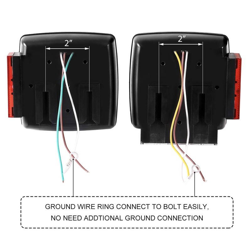 CZC AUTO 12V Submersible LED Trailer Tail Light Kit for