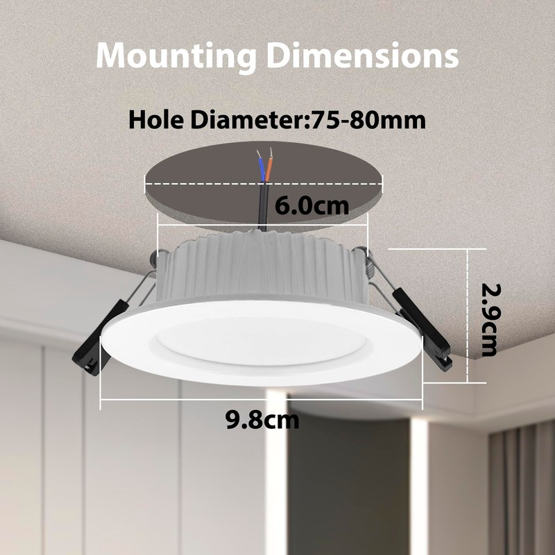 Arotelicht 5 W LED Recessed Spotlight, Flat, 230 V, 6