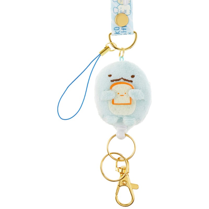 Sumikko Gurashi AY37501 Sumikko Pan Kyoshitsu Plush Reel Neck Strap