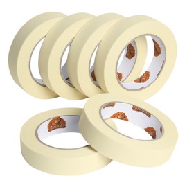 TAPEBEAR General Purpose Masking Tape 0.94 Inches x 60 Yards, Beige White Painters Tape for Painting, Labeling, DIY Arts Crafts, Home Office School Projects, 6 Rolls