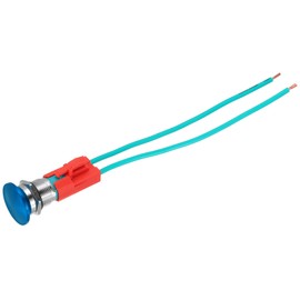 MECCANIXITY 1PCS 10A 250V AC 16mm 5/8" Latching Mushroom Head Push Button Switch Blue 1NO Waterproof IP65 SPST with Socket Plug Domed Round 2 Welding Foot Switch