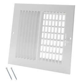 8 x 8 Inch [Duct Opening] Air Vent Covers for Wall or Ceiling - High Airflow 2 Way Steel Ventilation - Adjustable Wall/Ceiling Register, 9-3/4 Inch x 9-3/4 Inch [Overall Dimensions]