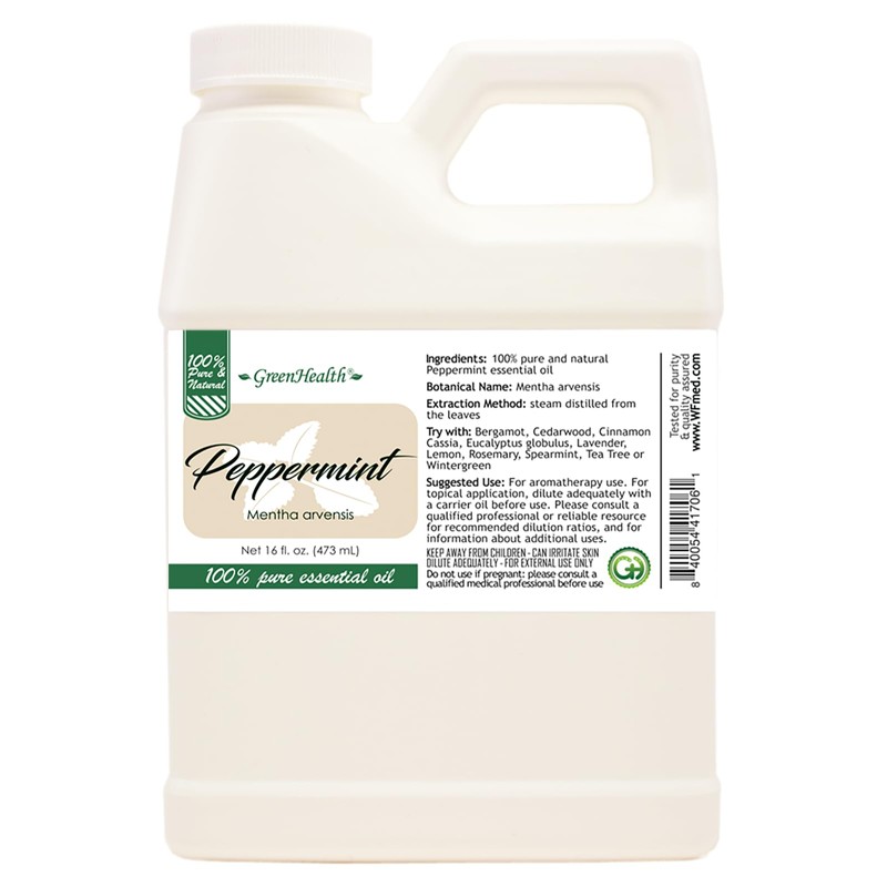 GreenHealth Peppermint Essential Oil – 16 fl oz | 100%