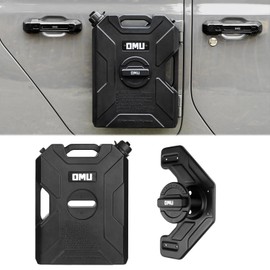 MAIKER 2.64 Gallon/10L Door Hinge Container and Mount Set Compatible with 2007-2024 Jeep wrangler JK JL JT, Backing Plate with Spout Backup Water Storage Can,1PCS