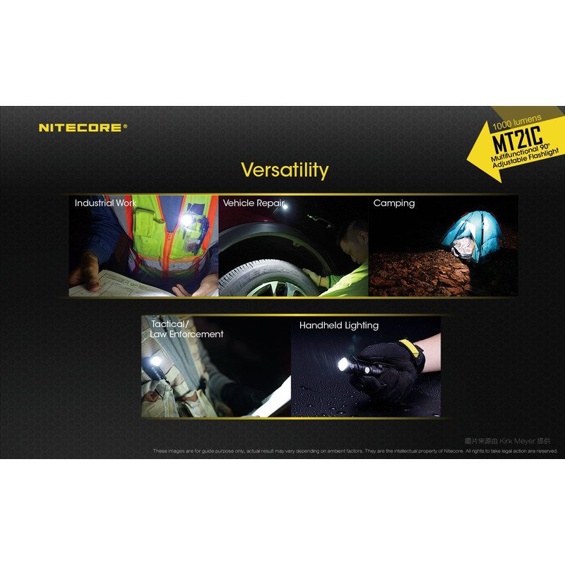 Nitecore MT21C LED Flashlight, 1000 Lumen Right Angle 90 Degree